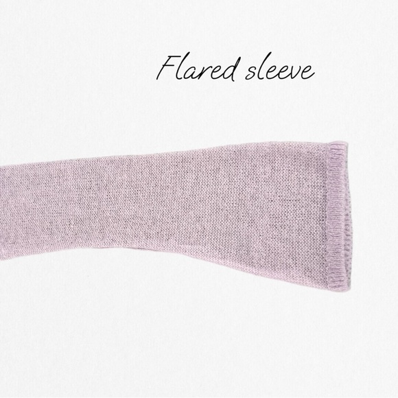 URBAN OUTFITTERS Women’s Sheer Lilac Angled BOTTOM & FLARED Long Sleeves Sweater - Picture 4 of 4